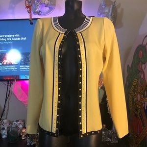 Exclusively Misook Yellow Knit Cardigan  XS